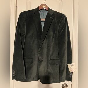 Alfani Men's Deep Green Velvet Sport Coat Blazer Sz 42S